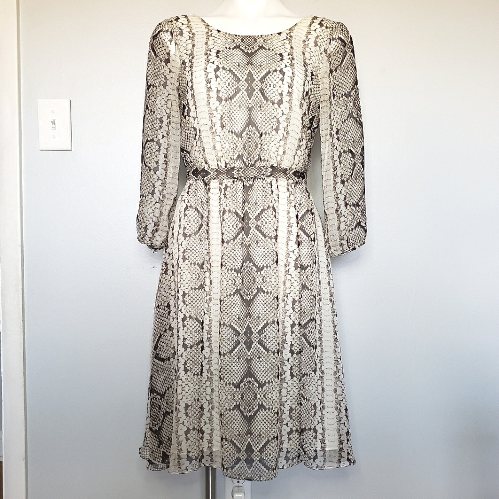 J. Crew Collection 99214 Silk Python Snake Print … - image 1